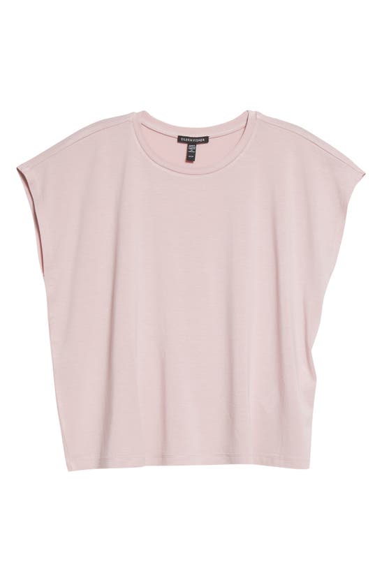 Eileen Fisher Crewneck Boxy Stretch Jersey T-shirt In Light Plum