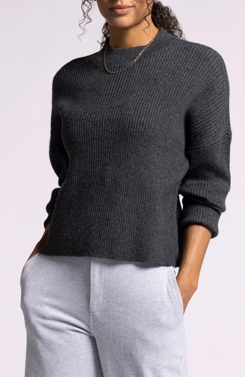 Shop Thread & Supply Lana Rib Crewneck Sweater In Heather Black