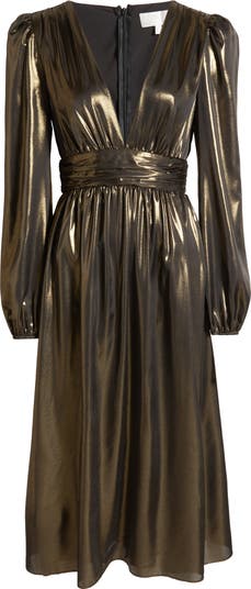 Metallic lame clearance dress