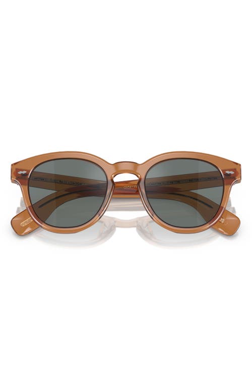 Shop Oliver Peoples Cary Grant 50mm Pillow Sunglasses In Carob/regal Brown