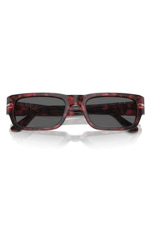 Persol Adrien 58mm Rectangular Sunglasses In Red Havana