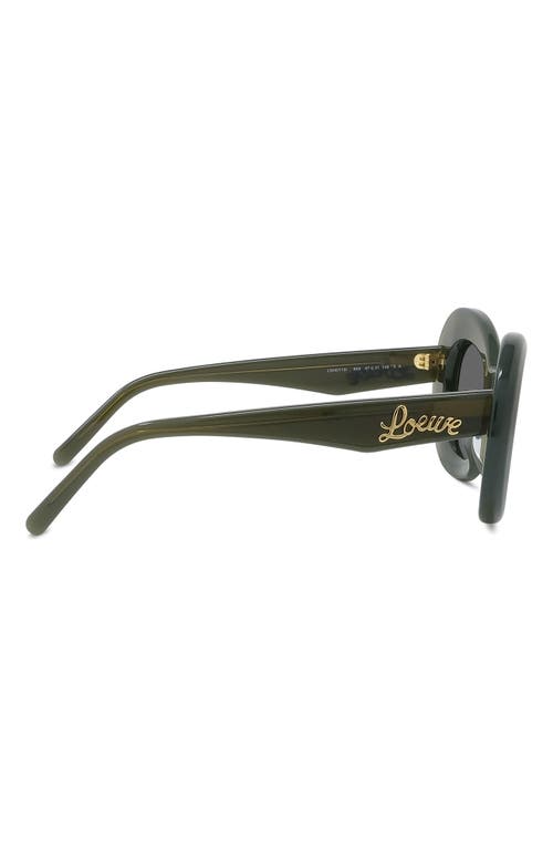 Shop Loewe Curvy 47mm Butterfly Sunglasses In Shiny Dark Green/smoke