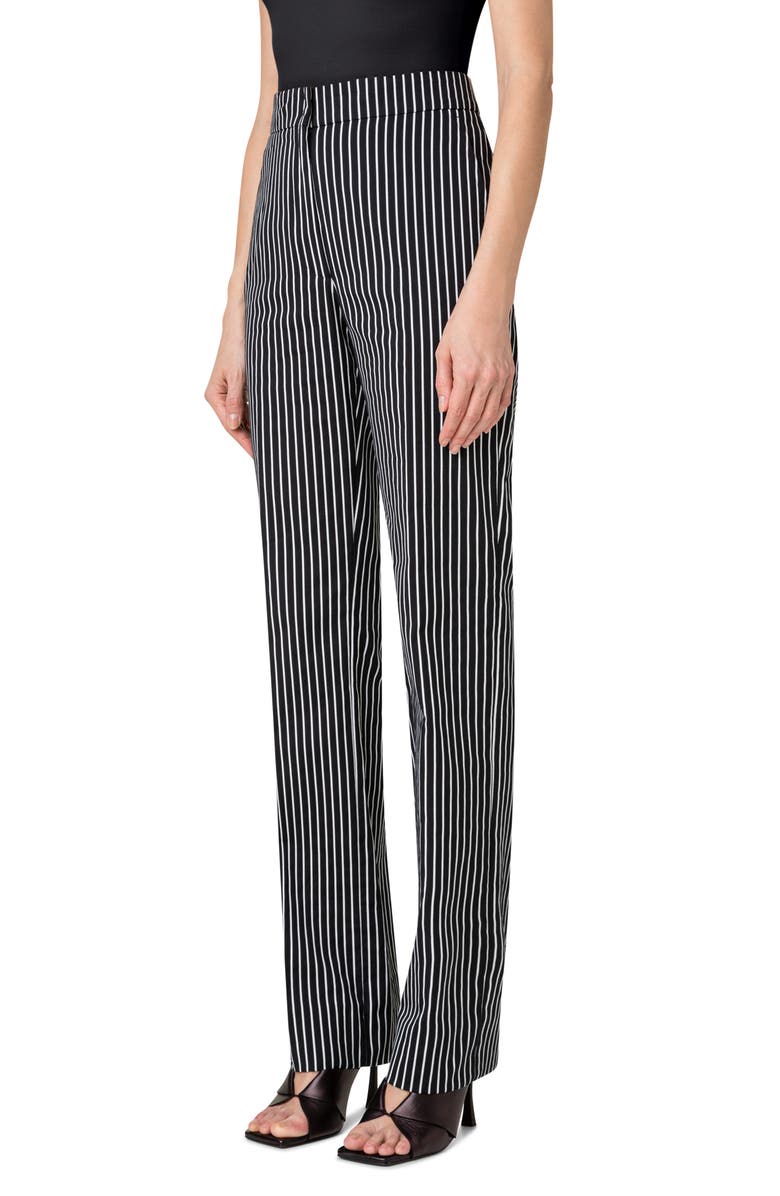 Akris punto Chio Pinstripe Cotton Blend Straight Leg Pants | Nordstrom