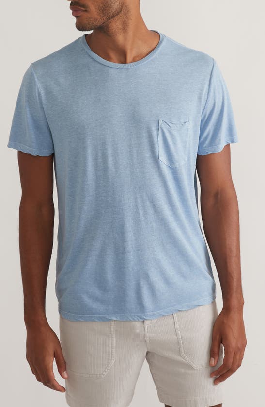 Shop Marine Layer Heathered Hemp & Cotton T-shirt In Bel Air Blue