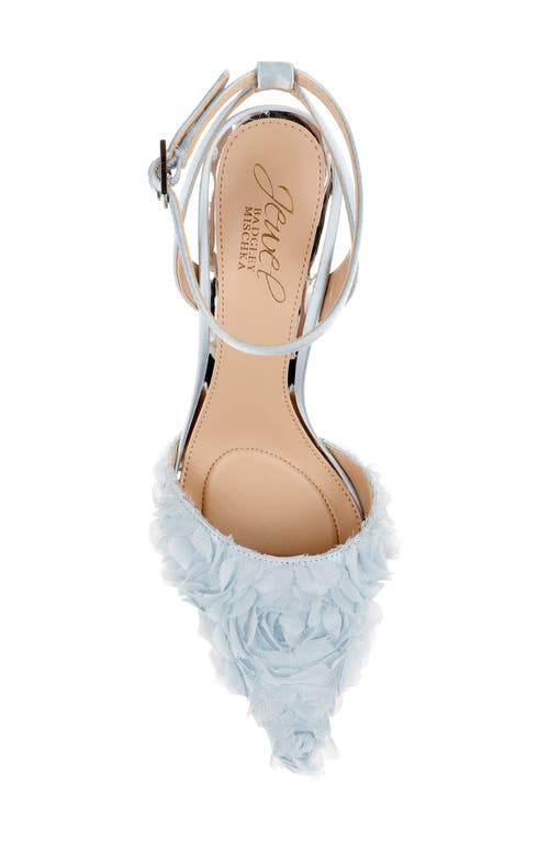 Jewel Badgley Mischka Shannon Pointed Toe Ankle Strap Pump In Sky Blue