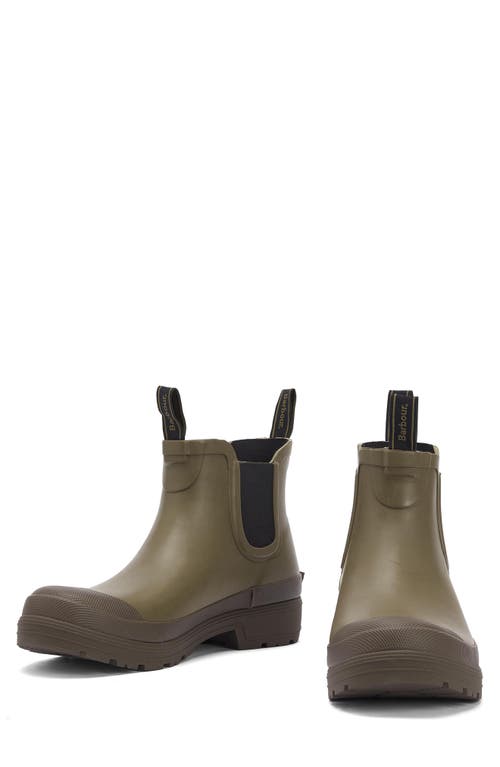 Shop Barbour Storm Waterproof Chelsea Rain Boot In Olive Green/olive