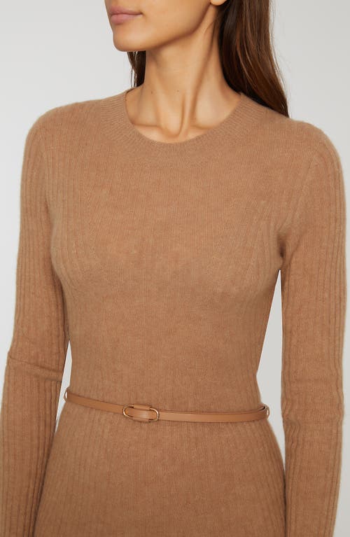 Shop Elie Tahari Sabrina Long Sleeve Cashmere Maxi Sweater Dress In Saddle Brown