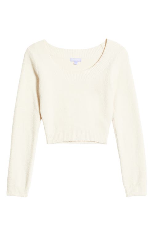 Shop Florence By Mills Fuzzy Crop Sweater In Whitecap