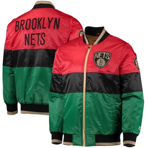 MITCHELL AND NESS BROOKLYN NETS COLOR BLOCKED JACKET MENS SIZE LARGE