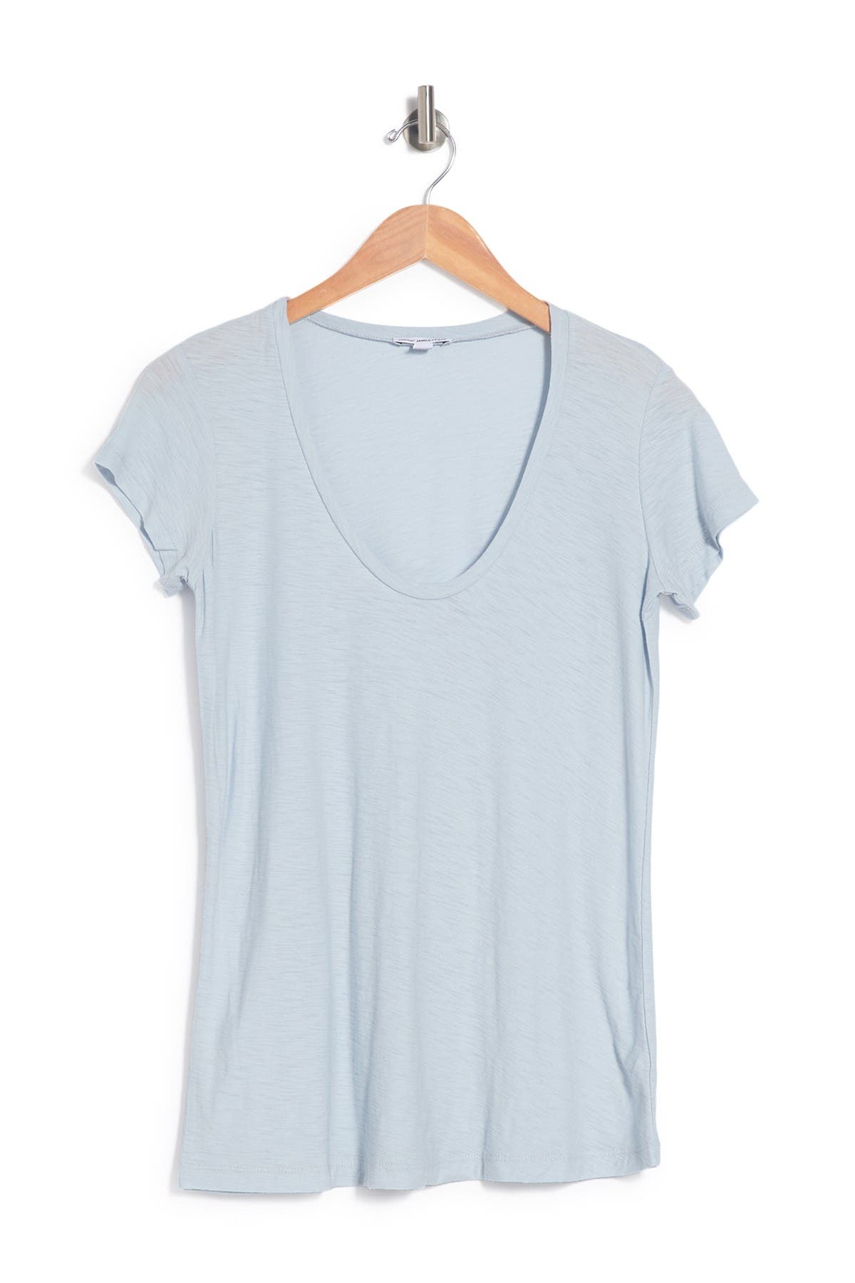 James Perse Deep Scoop Neck T-shirt In Silver7
