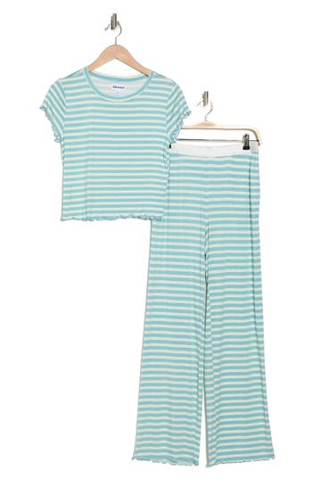 Abound After Hours Cap Sleeve Top & Pants Pajamas In Blue