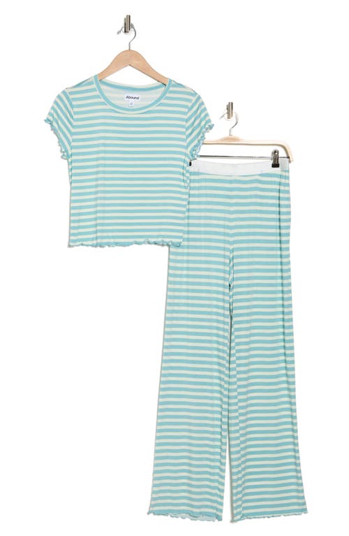 Shop Abound After Hours Cap Sleeve Top & Pants Pajamas In Blue Sail Suni Stripe