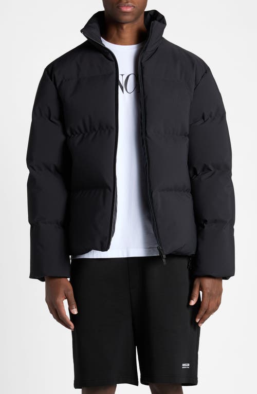 Moncler Black Misonet Short Down Jacket In Dark Blue