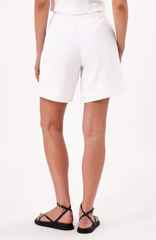 Shop Rolla's Horizon High Waist Linen Blend Shorts In White