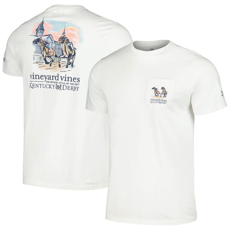 Vineyard Vines Cream Kentucky Derby 150 Painted Race T-shirt