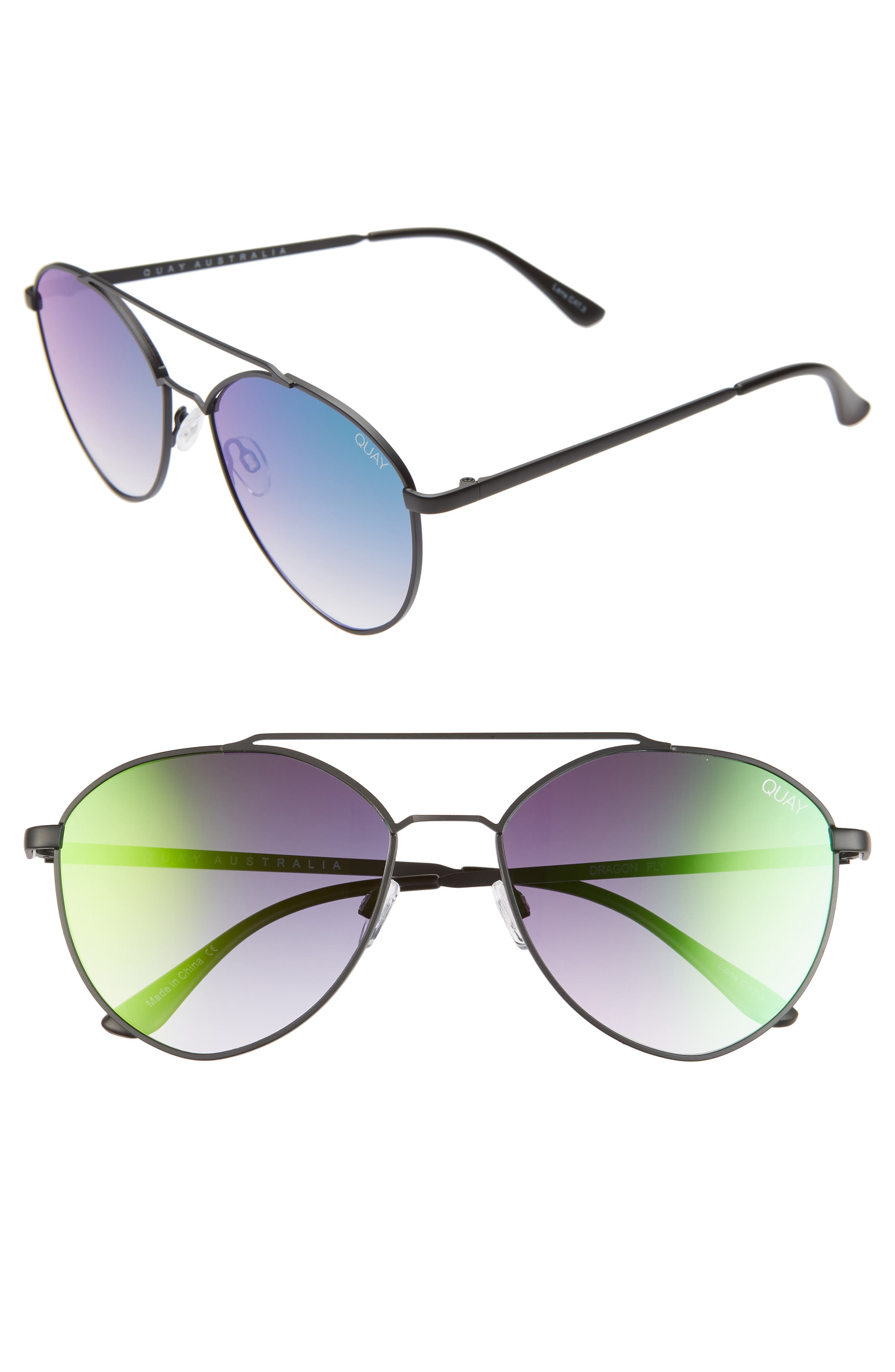 Quay Australia Dragonfly 52mm Mirrored Aviator Sunglasses Nordstrom