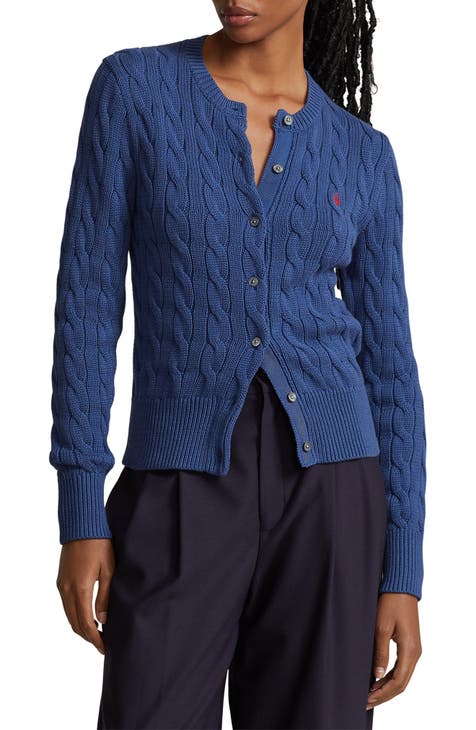 Lauren Ralph Lauren Women's Sweater Size 3X Blue Cardigan