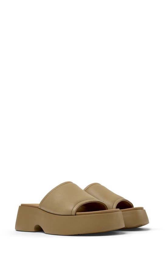 Shop Camper Tasha Slide Sandal In Medium Brown