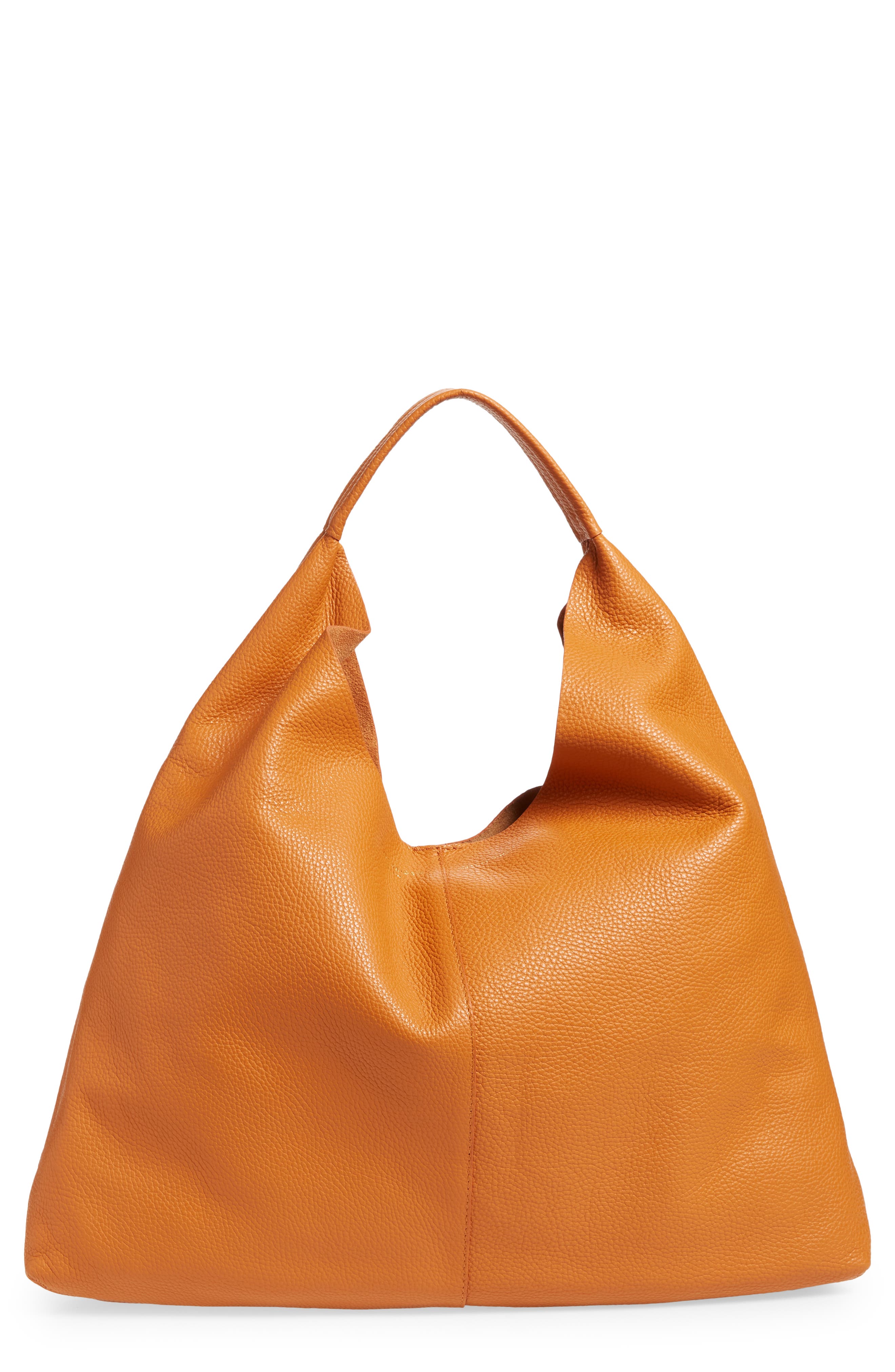 orange leather purse