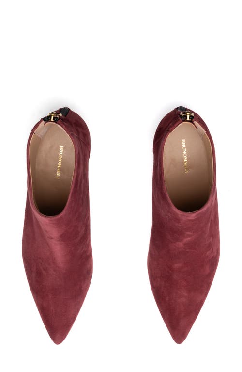 Bruno Magli Francesca Pointed Toe Kitten Heel Bootie In Bordeaux Suede
