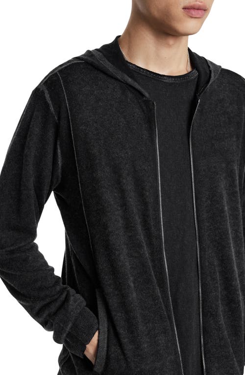 Shop John Varvatos Sutter Silk & Cashmere Zip Hoodie In Dark Grey Heather