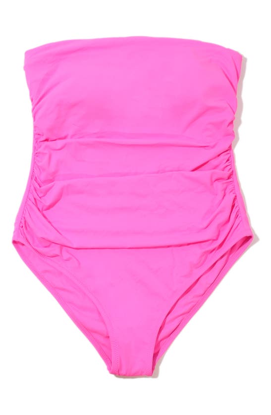 Shop Hanky Panky Strapless Bandeau One-piece Swimsuit In Unapologetic Pink