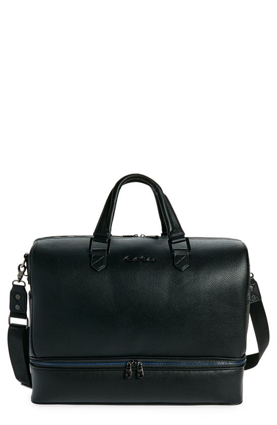Shop Robert Graham Sixer Zip Bottom Faux Leather Duffle Bag In Black