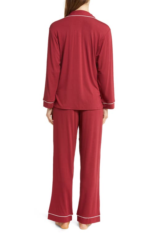 Eberjey Gisele Jersey Knit Pajamas In Sangria/ivory
