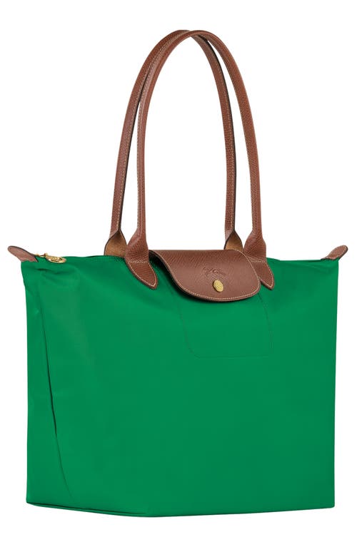 Shop Longchamp Large Le Pliage Tote In Dark Green