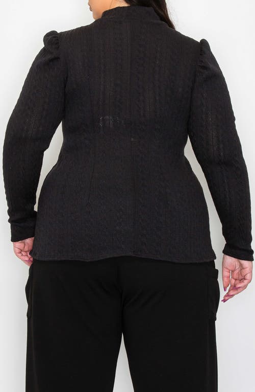 L I V D Catriona Waist Tie Mock Neck Sweater In Black