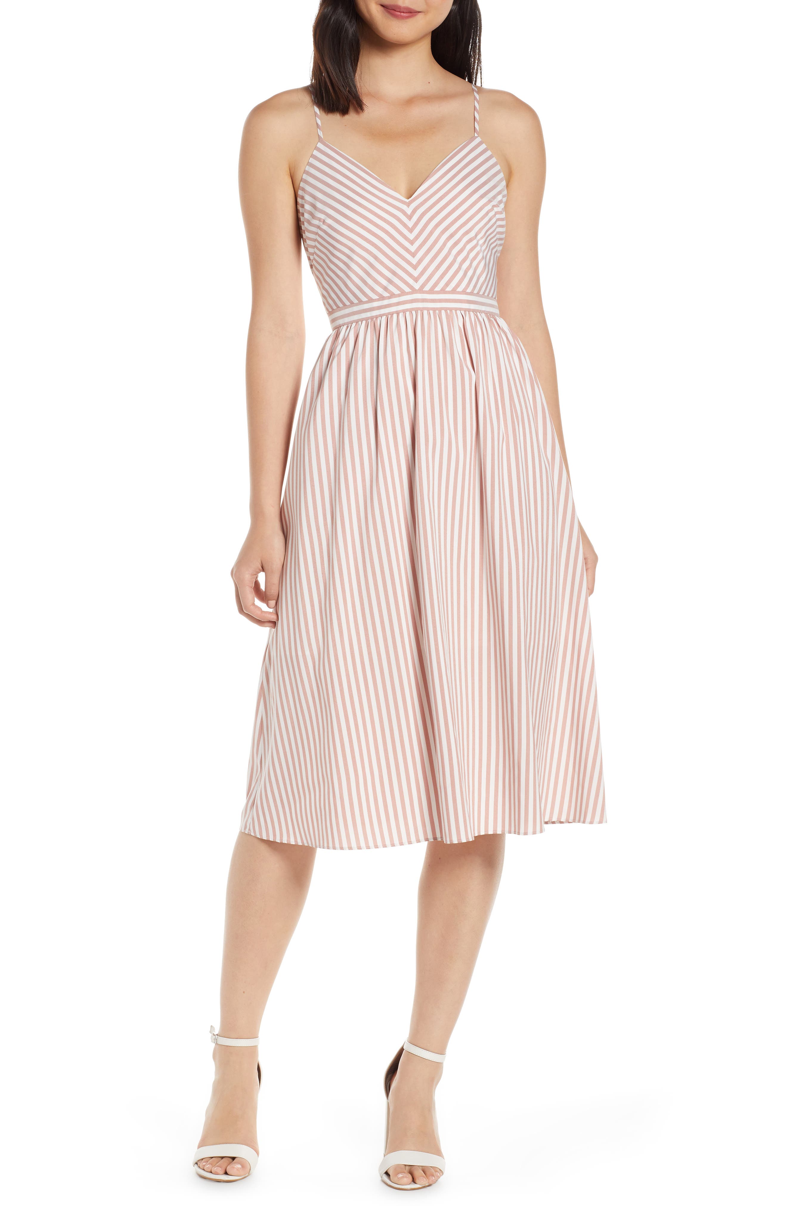 Avec Les Filles Stripe Sundress, Pink