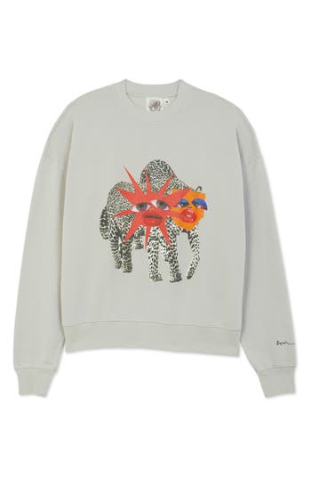 Shop The Rad Black Kids Glampard Cotton Graphic Sweatshirt In Gray