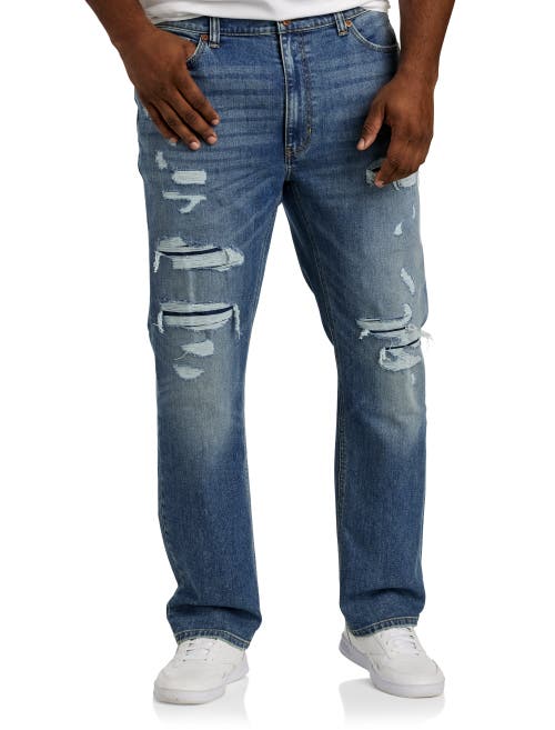 True Nation Out Late Rip And Repair Athletic-fit Jeans In Out Late Blue