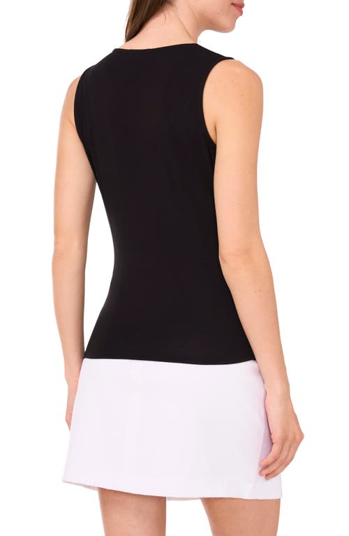 Shop Halogenr Halogen(r) Ruched Asymmetric Tank Top In Rich Black