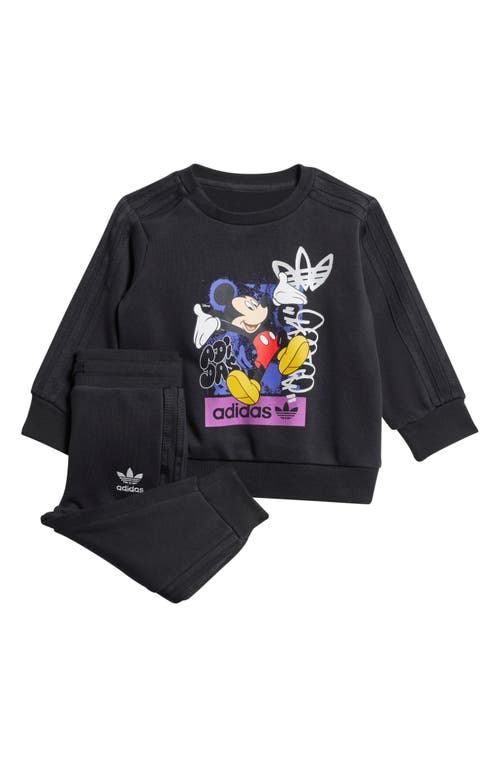 Shop Adidas Originals Adidas X Disney Kids' Mickey Mouse Sweatshirt & Joggers Set In Black