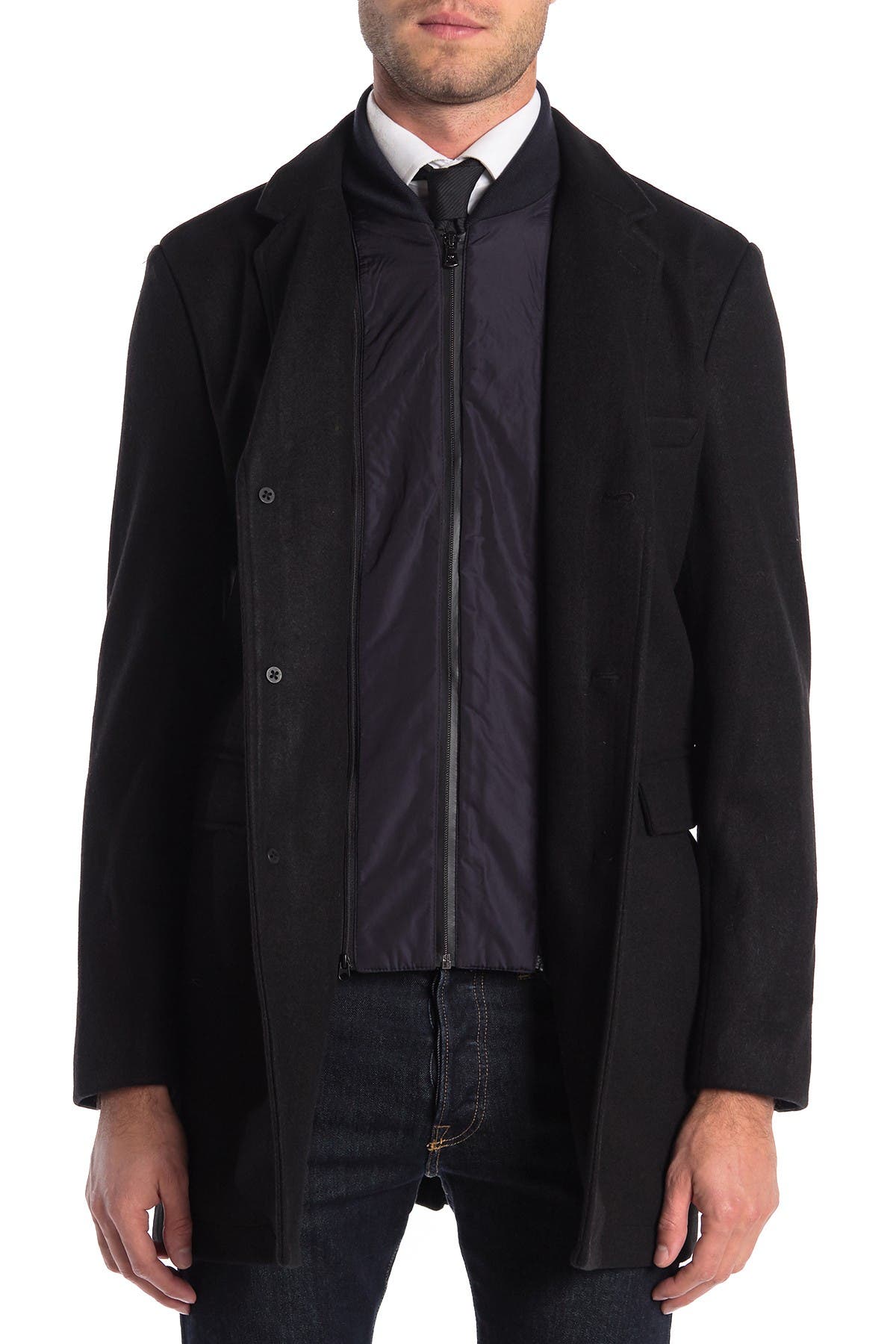 michael kors ghent felted slim fit dickey coat