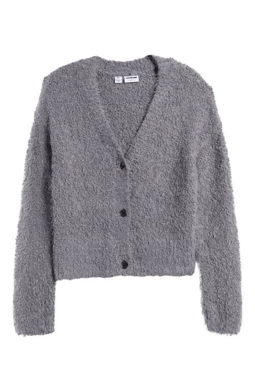 Sassy Bouclé Cardigan in Charcoal Gray