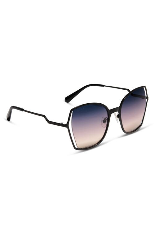 Diff Donna Ii 55mm Gradient Square Sunglasses In Black/twilight Gradient