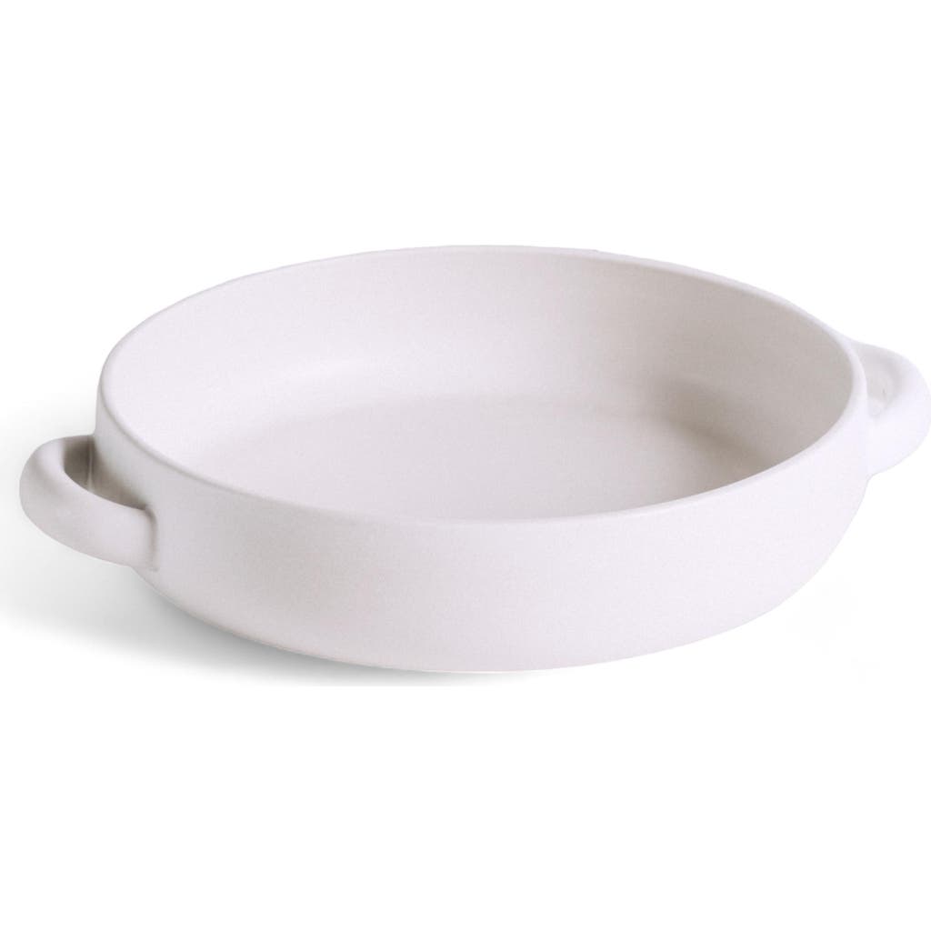 Gharyan Stoneware Large Serving Plate With Handles In White
