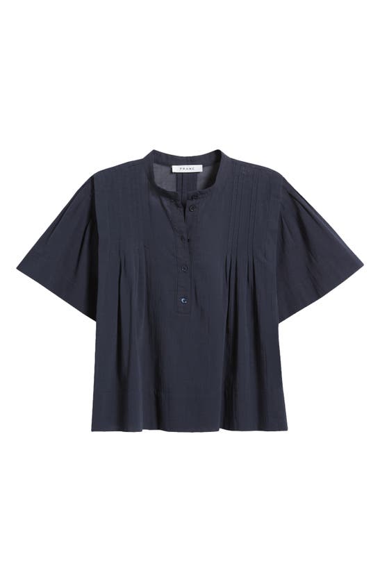 Shop Frame Pintuck Front Button Top In Navy