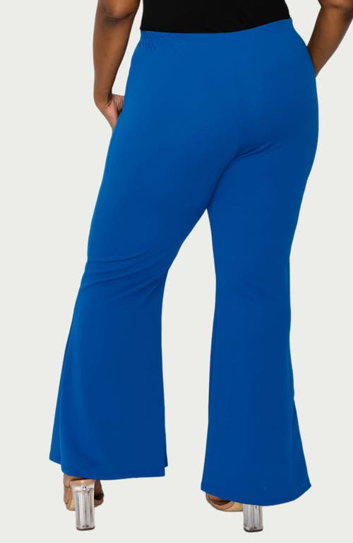 L I V D Button High Waist Flare Pants In Blue
