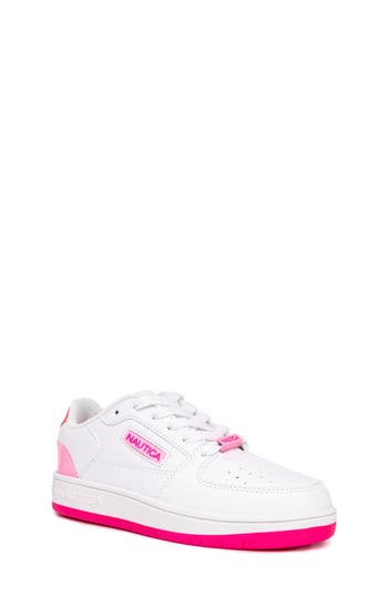 Nautica Kids' Casual Sneaker In White/neon/pink