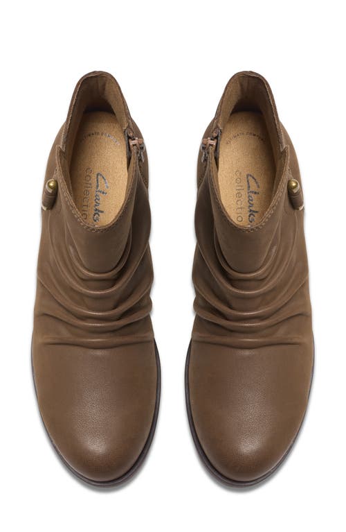 Clarks Charlten Rosa Leather Bootie In Mushroom Nub