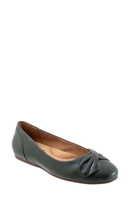 SoftWalk Sofia Bow Ballet Flat Dk Green at Nordstrom,