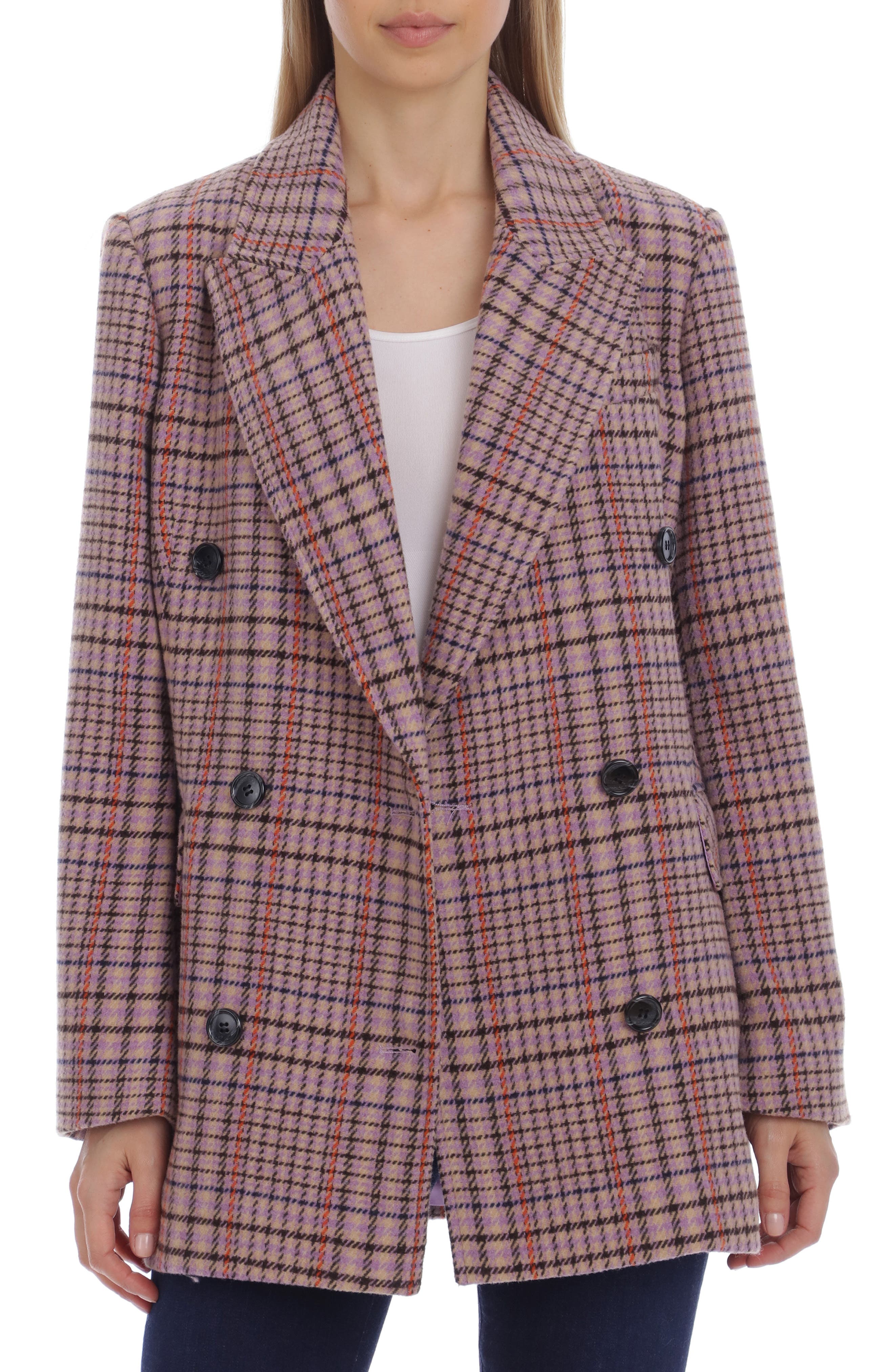 tan plaid blazer