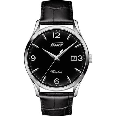 Tissot Heritage Visodate Leather Strap Watch, 40Mm