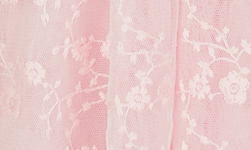 Popatu Embroidered Mesh Flutter Sleeve Dress In Pink
