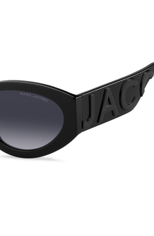 Shop Marc Jacobs 54mm Round Sunglasses In Black Grey/grey Shaded