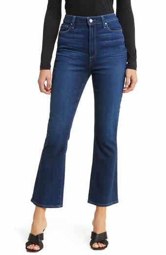 PAIGE Colette Raw Hem High Waist Crop Flare Jeans | Nordstrom