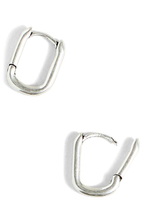 Madewell Small Carabiner Hoop Earrings in Light Silver Ox
